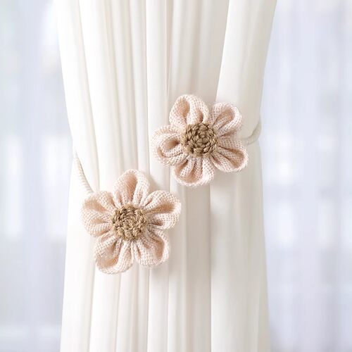 Japanese-style flower curtain ties, living room curtain deco