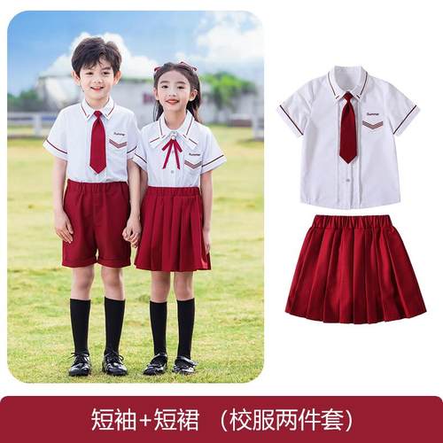 正品幼儿园园服短袖衫生英伦学院风演装出服小学夏毕业拍衬照服老