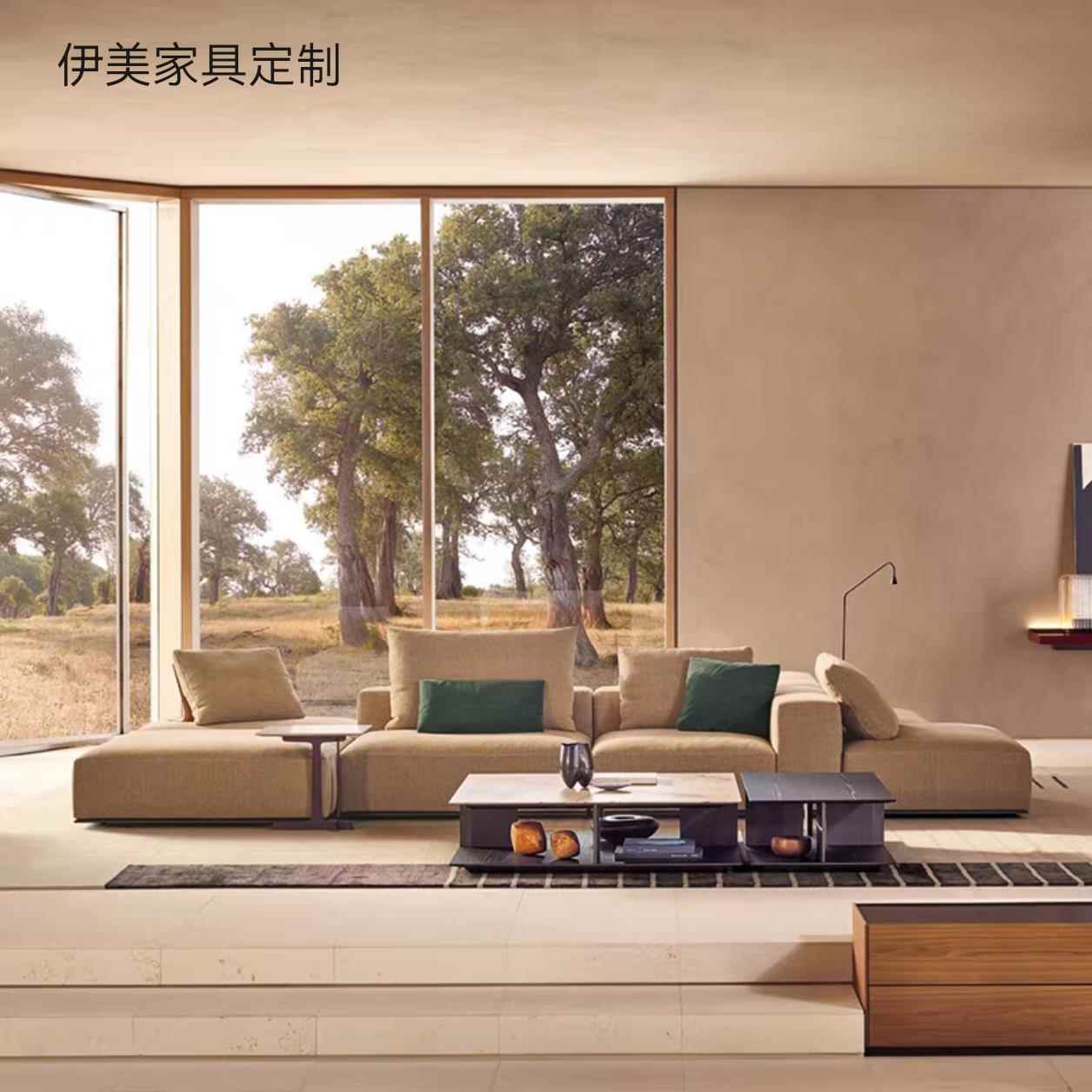 Poliform意式极简布艺沙发设计师模块自由组合沙发