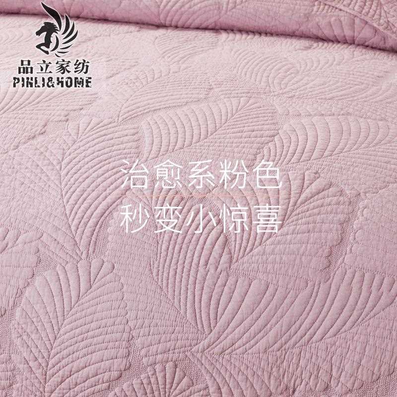 新款直销美式纯色绣花绗缝被 外贸床盖纯棉夏季空调被 跨境床上用