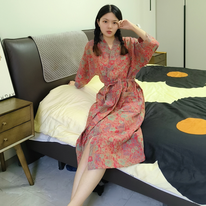 纱布浴袍男女吸水速干成人纯棉浴衣女款夏季夏天睡袍长款2025新款