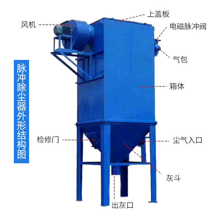 厂家供应脉冲布袋除尘器小型单机除尘器生物质燃煤锅炉布袋除尘器