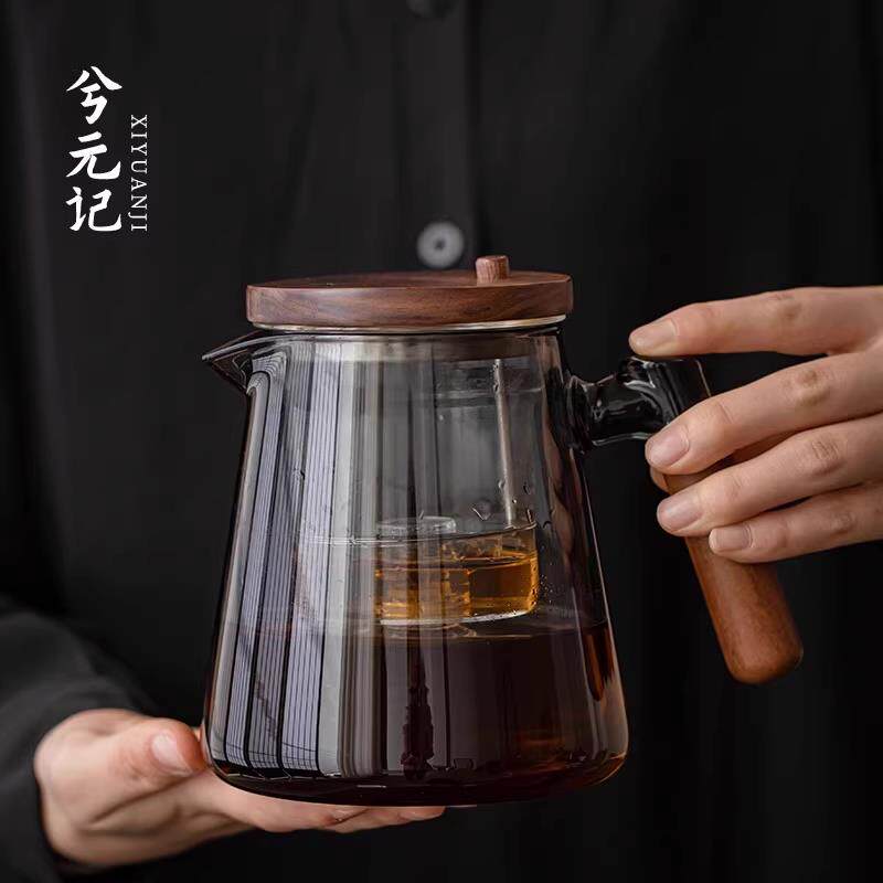 玻璃泡茶壶2025新款飘逸杯按压式一键茶水分离滤茶耐高温茶具套装