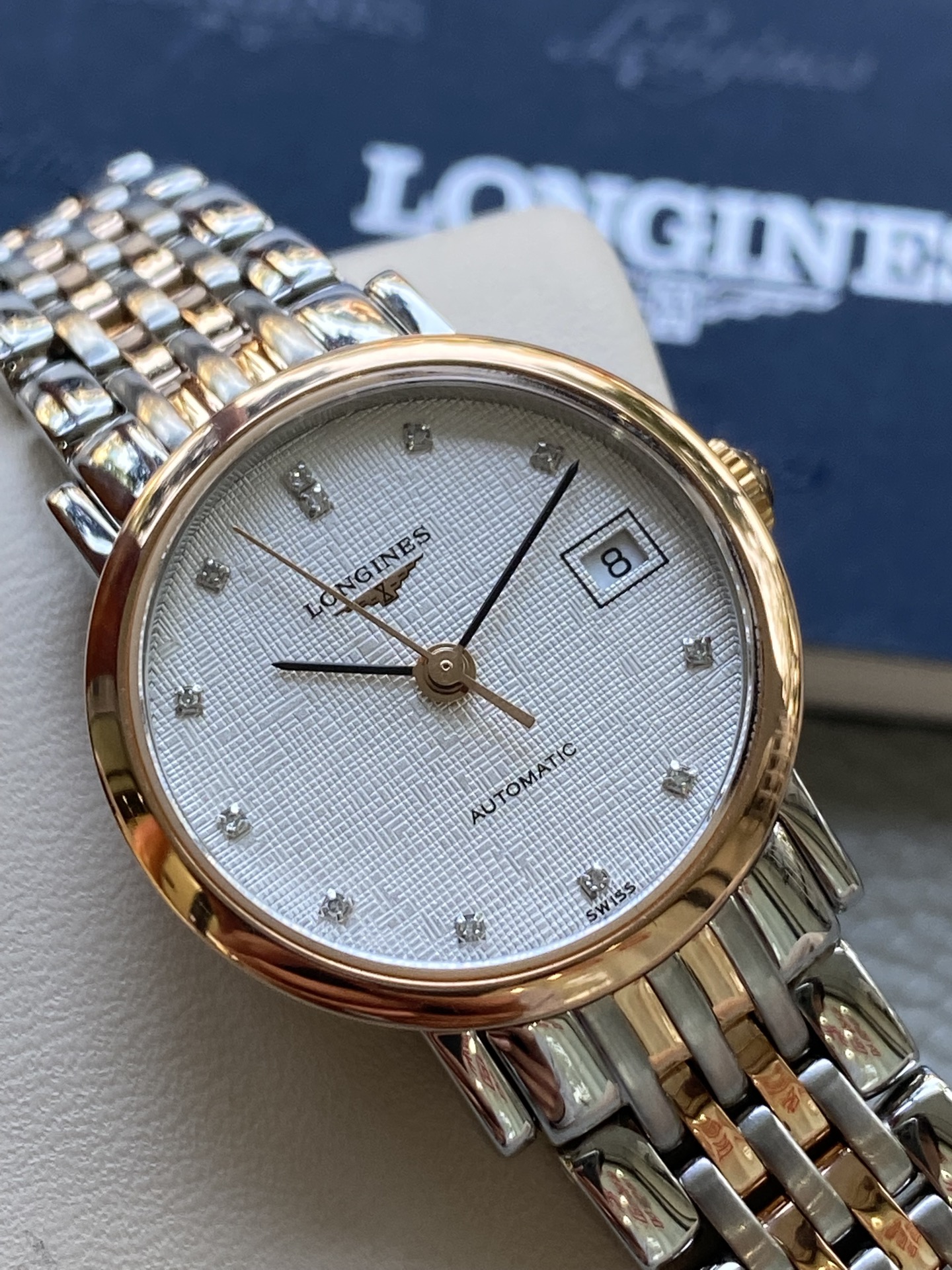 [9.8新]浪琴博雅系列手表玫瑰金精钢自动机械女表L4.309.5.77.7