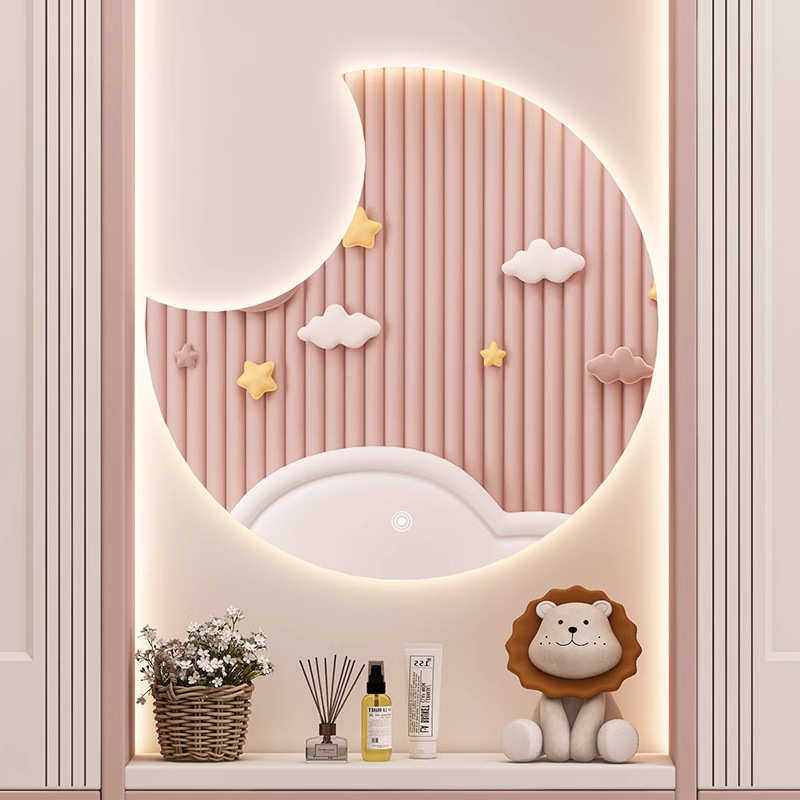 壁挂智能led化妆镜带灯光女生卧室台式桌面网红少女心梳妆台镜子