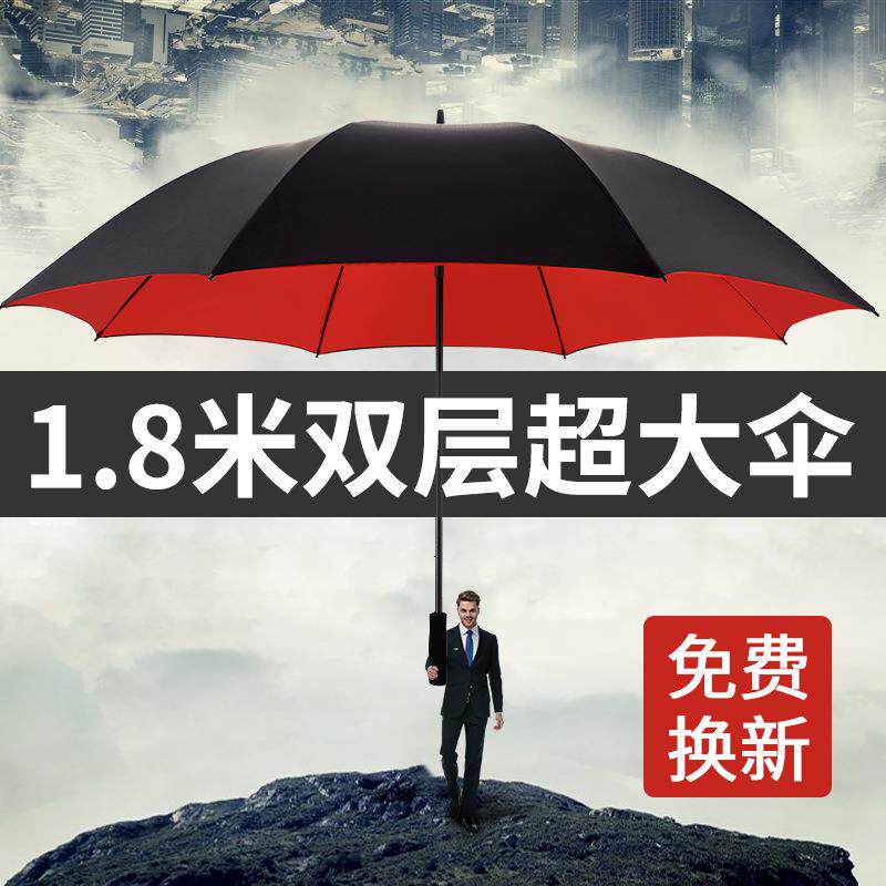 大黑伞24骨伞雨伞加大加固加厚长柄24骨超大伞结实带伞套男复古风