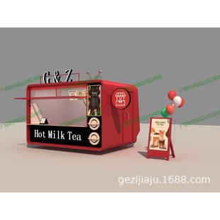 步行街移动美食商亭摊位商业街餐饮商品花车广场移动烧烤外摆车