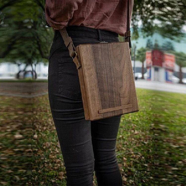 Writers Messenger Wood Box作家信使木盒 木质公文背包 中式挎包