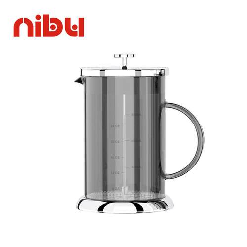 尼布离子镀咖啡法压壶高硼硅玻璃冲茶过滤器家用双层奶泡器1000ML