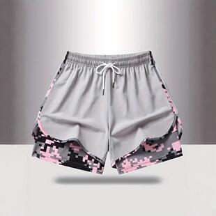 Womens 4-Piece Casual Athletic Shorts Set With Built-In