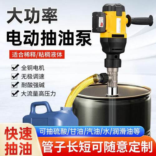 手提式电动抽液泵大功率电动油桶抽油泵抽油器加油泵防腐蚀抽