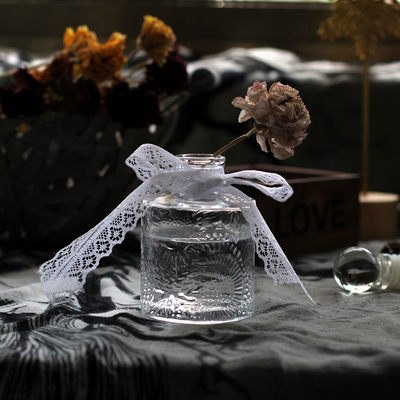 香薰瓶玻璃美式浮雕复古个性水晶法式玻璃小花瓶摄影道具水培