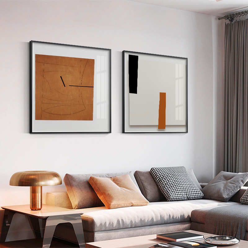 橙色抽象客厅沙发背景墙装饰画艺术复古挂画餐厅卧室床头摆画壁画