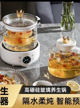 110V美规全自动养生壶高硼硅玻璃壶家用燕窝机多功能煮茶壶隔水炖
