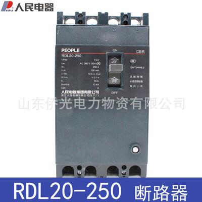 人民电器RDL20-250/4300200A250A漏电断路器 300MA0.2S