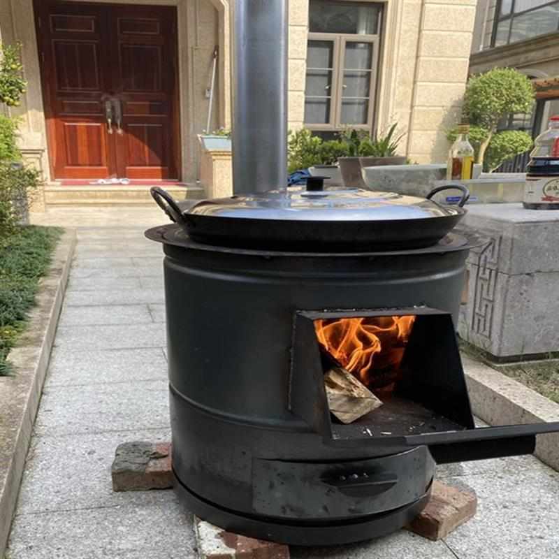 烧柴炉柴火炉农村家用烧木柴取暖炉室内无烟柴火灶移动大锅台户外