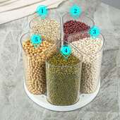 旋转杂978粮罐五谷大储封桶收纳存盒小容量分格叠加家用厨米房密