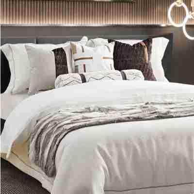 简约现代样板间家具展厅软装展示床上用品售楼部床品多件套