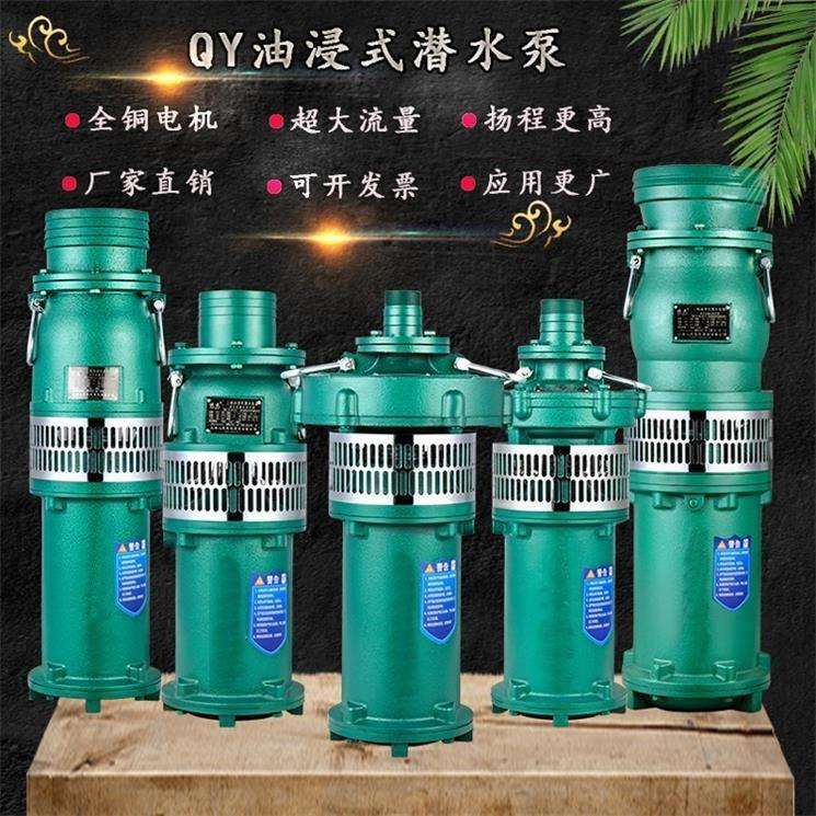 上海QY油浸式潜水泵380V农用灌溉高扬程大流量深井三相人民抽水机