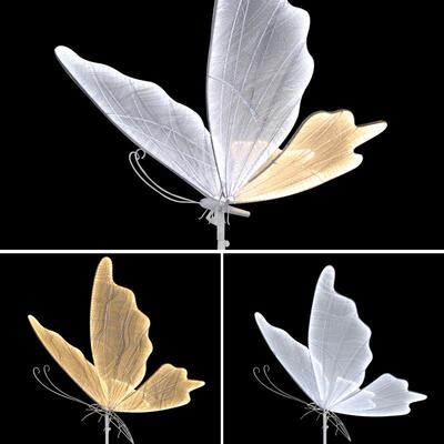 婚庆道具发光蝴路顶蝶翅膀挂件吊装饰婚礼舞台吊灯T台铁摆IWR艺引