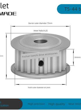 5-44齿同步滑轮T544齿Af型槽宽11/17同步滑轮孔8-25齿轮