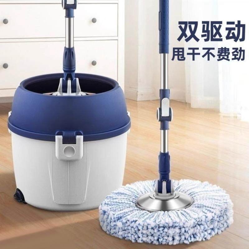 升级拖把自拧水旋转免手洗一拖净家用2024新款单桶圆形拖布地