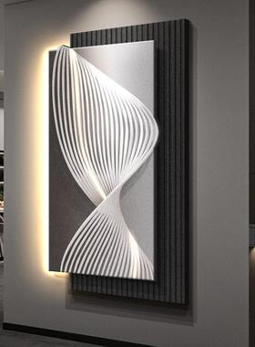 轻奢高级感立体砂岩玄关装饰画意式极简走廊过道挂画入户门壁灯画