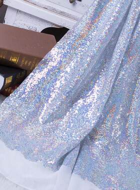 1.3X1M Sequin Fabric Sparkly Paillette Rose Gold Silver Gl