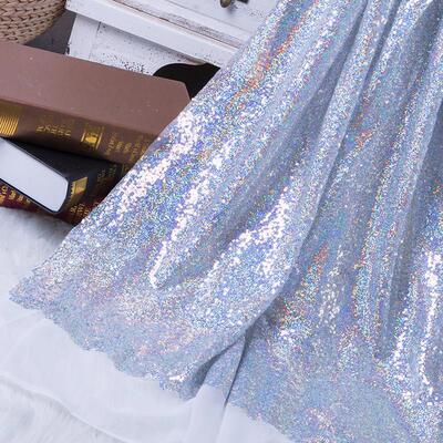 1.3X1M Sequin Fabric Sparkly Paillette Rose Gold Silver Gl
