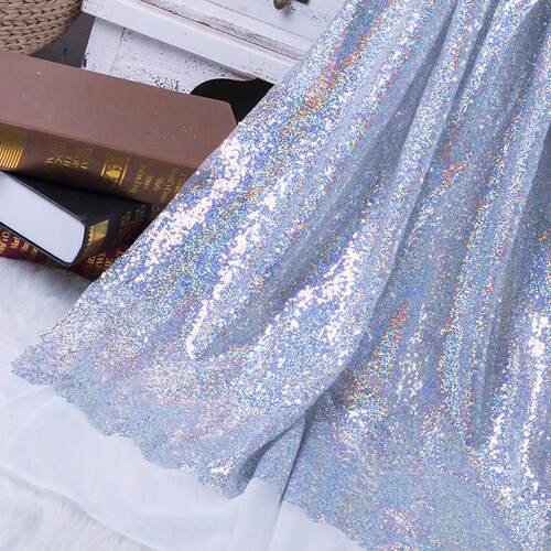 1.3X1M Sequin Fabric Sparkly Paillette Rose Gold Silver Gl