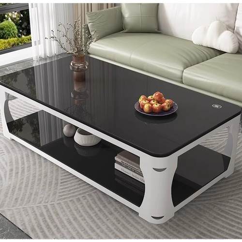 双层茶几代电视柜组合现约钢EQM化玻璃茶简几客厅小户型客厅几茶