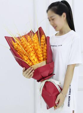 乔迁之喜送礼彷真花束大束大麦花束摆件开业礼品开业贺礼搬家送礼