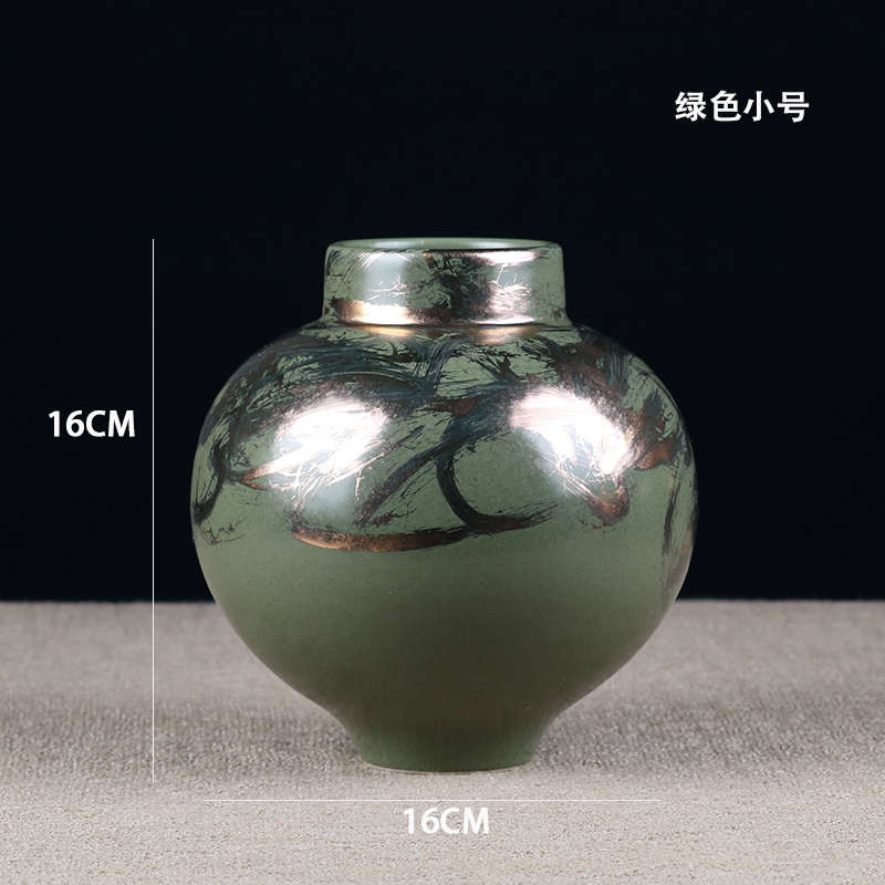 新中式陶瓷花瓶花器摆件样板房家居客餐厅茶室桌面博古架软装饰品