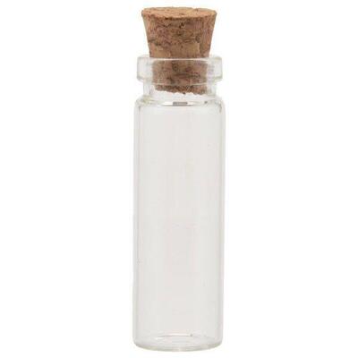A77U 20Pcs 11X32Mm Tiny Mini Empty Clear Cork Glass Bottles