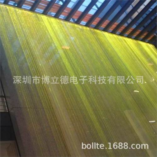 室内酒店数字水帘拉线水流水景观瀑布水幕屏176工程风安装喷泉帘