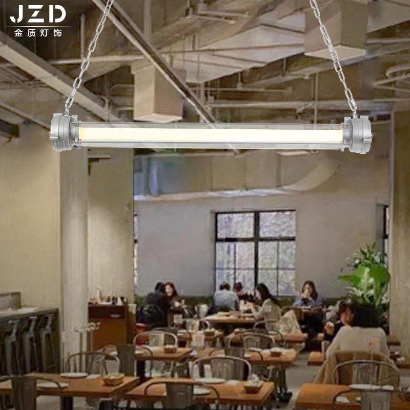工业风复古LOFT吧台吊灯双管铸铝咖啡店餐厅室服装店长条灯具