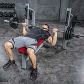 商用平板卧推架多功能举重床健身器材杠铃架健身房平推卧推凳批发