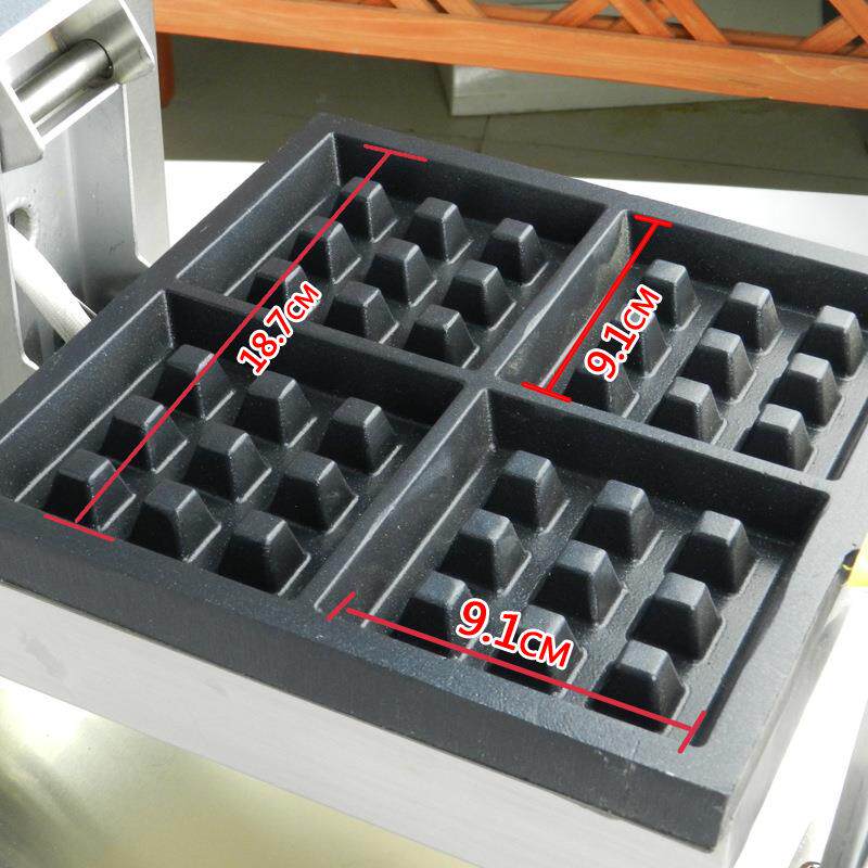 EB-852S商用松饼机方形加厚双面恒温电热方格四片两片华夫饼机