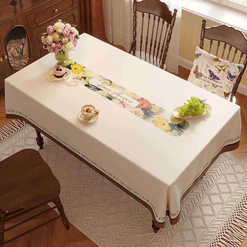 新款餐桌桌布免洗防油防水防烫长方形餐桌布轻奢高级感桌垫桌布,居家布艺,桌布,淘宝优惠券,粉丝福利购,淘宝优惠卷