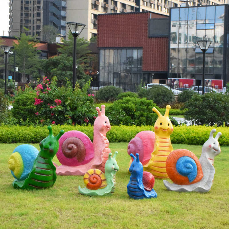 草坪仿真户外公园玻璃钢雕塑卡通动物模型花园装饰品蜗牛摆件庭院