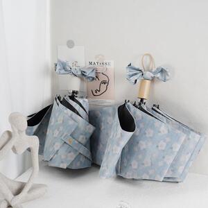 自动防晒伞ins风文艺小清新花朵油画折叠防紫外线遮阳伞晴雨两用