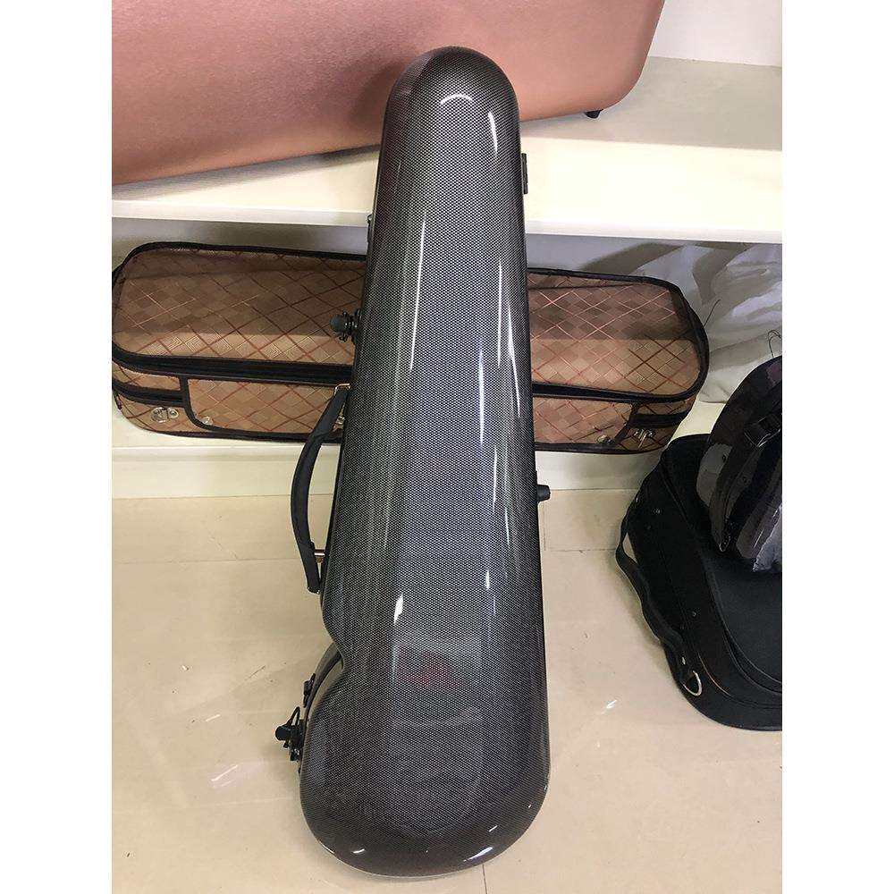 通灵仿碳纤维小提琴黑色琴盒PC材质硬盒琴盒