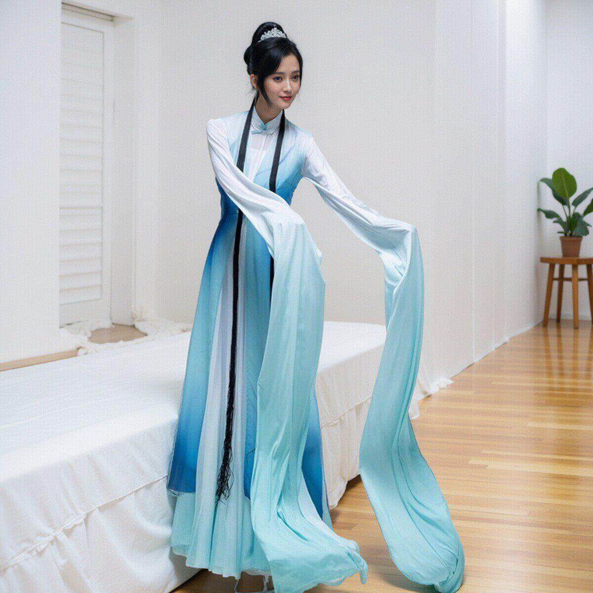 春湾同款依江清水舞服装京剧乔花单依川青衣水袖女装演出服