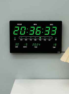 数3码万年历IZV钟HB32夜光静音0数字时钟创挂意LED大屏电子钟