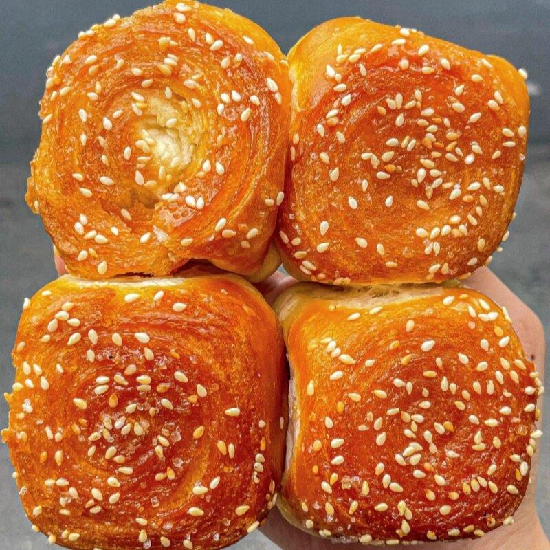 新货蜂蜜脆底小面 面包黄金脆底老式面 面包蛋糕早餐即食拉丝休闲