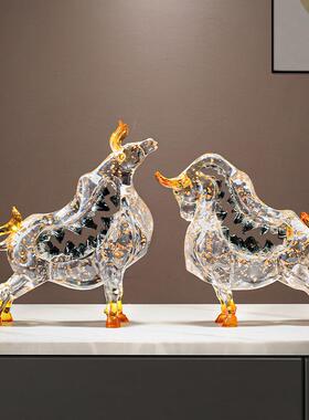 牛气冲天摆件家居客厅电视柜酒柜装饰品办公室桌面牛摆设礼品茶几