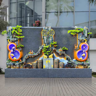 水幕墙假山流水屏风别墅庭院会所酒店山水造景喷泉鱼池景观大摆件