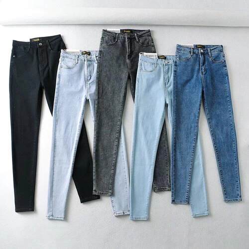 Jeans, women's high waist, slim and skinny ankle pants,
