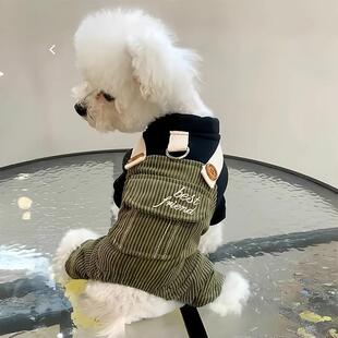狗狗衣服秋冬款宠物背带裤可牵引泰迪比熊雪纳瑞小型犬工装四脚衣