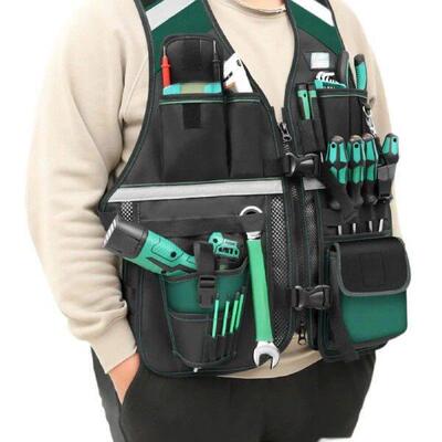 Electrician Tool Vest Breathable Carpenter Tool Vest for